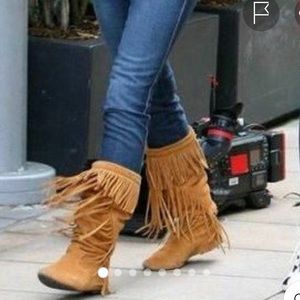 Sam Edelman sz 9.5M Utah suede fringe pull on boot